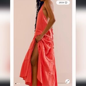 Free People brand new coral maxi dress. NWT.